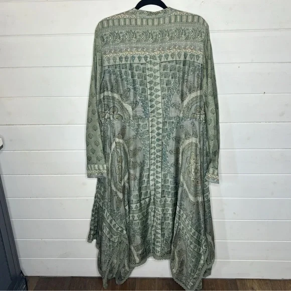 Soft Surroundings Women’s Jardin Majorelle Sage Asymmetrical Maxi Dress Size 1X - Picture 6 of 11